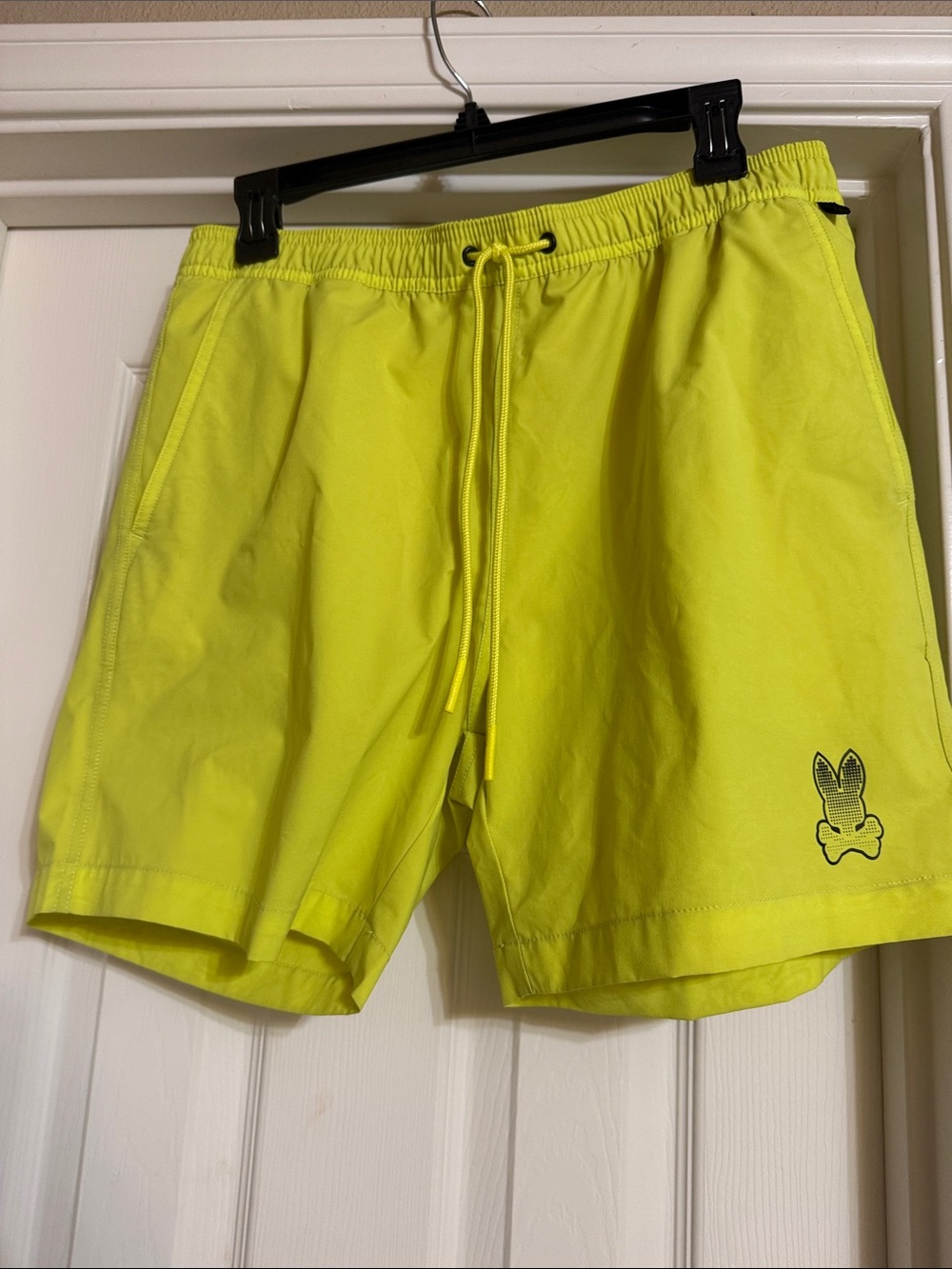 Psycho Bunny Hi-Vis Yellow Drawstring Swim Shorts